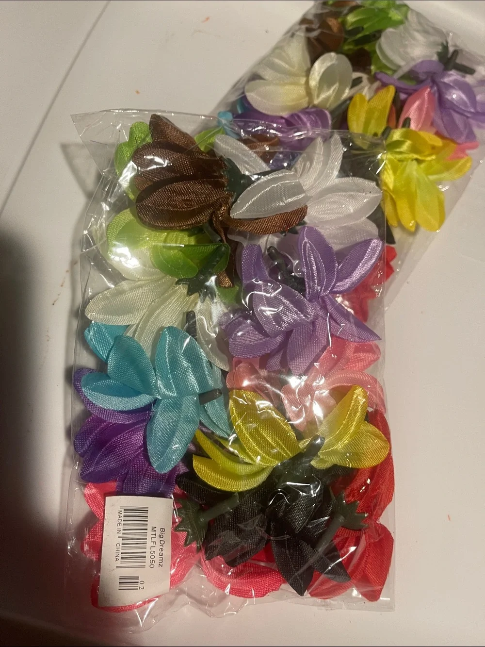 Colorful Flower craft heads lily with rhinestone Centers five dozen.